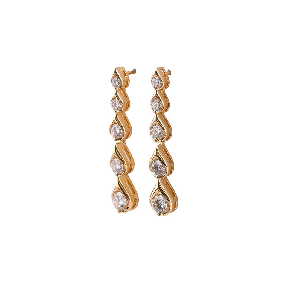 Dewdrop Five-Tier Diamond Cascade Earrings — view 2