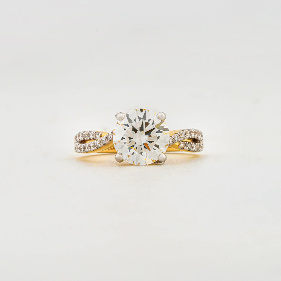Arcadia Round Split-Pavé Solitaire Ring — front view