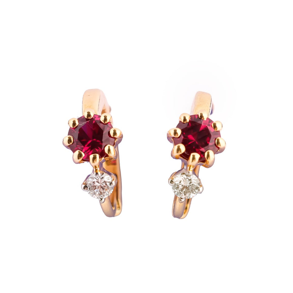 Rouvelle Muse Colourstone & Diamond Bypass Huggie Earrings