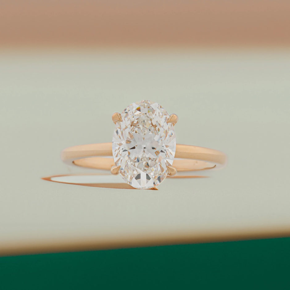 Alina Oval Basket Solitaire Ring — front view