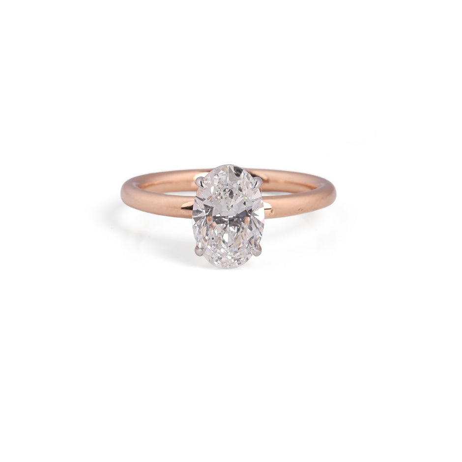 Classic Oval Solitaire Lab-Grown Diamond Ring - front view