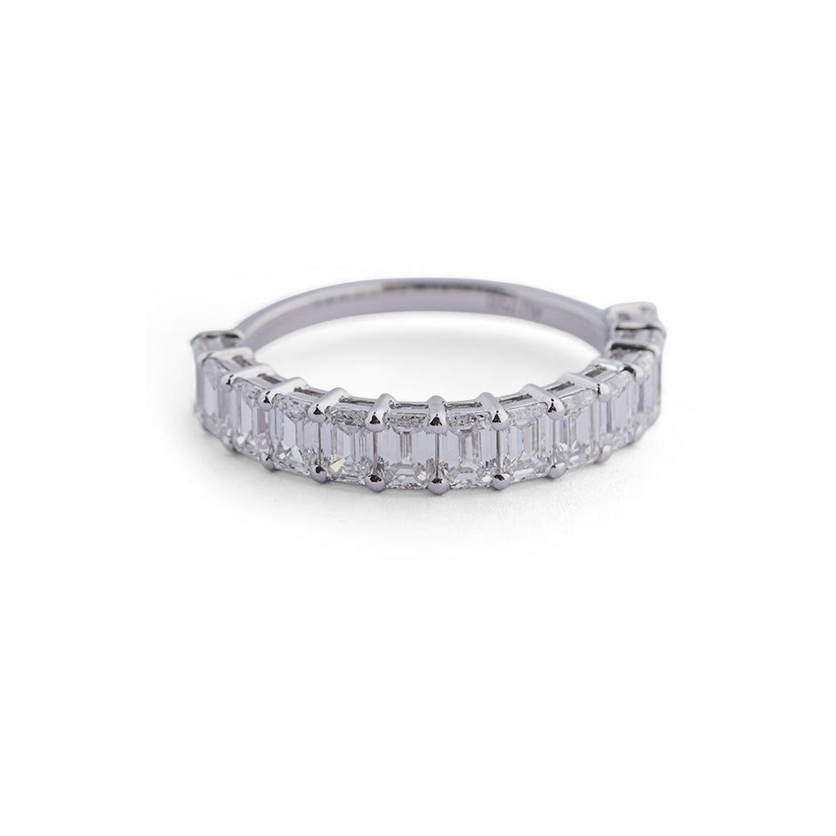 Emerald-Cut Lab-Grown Diamond Band - front view