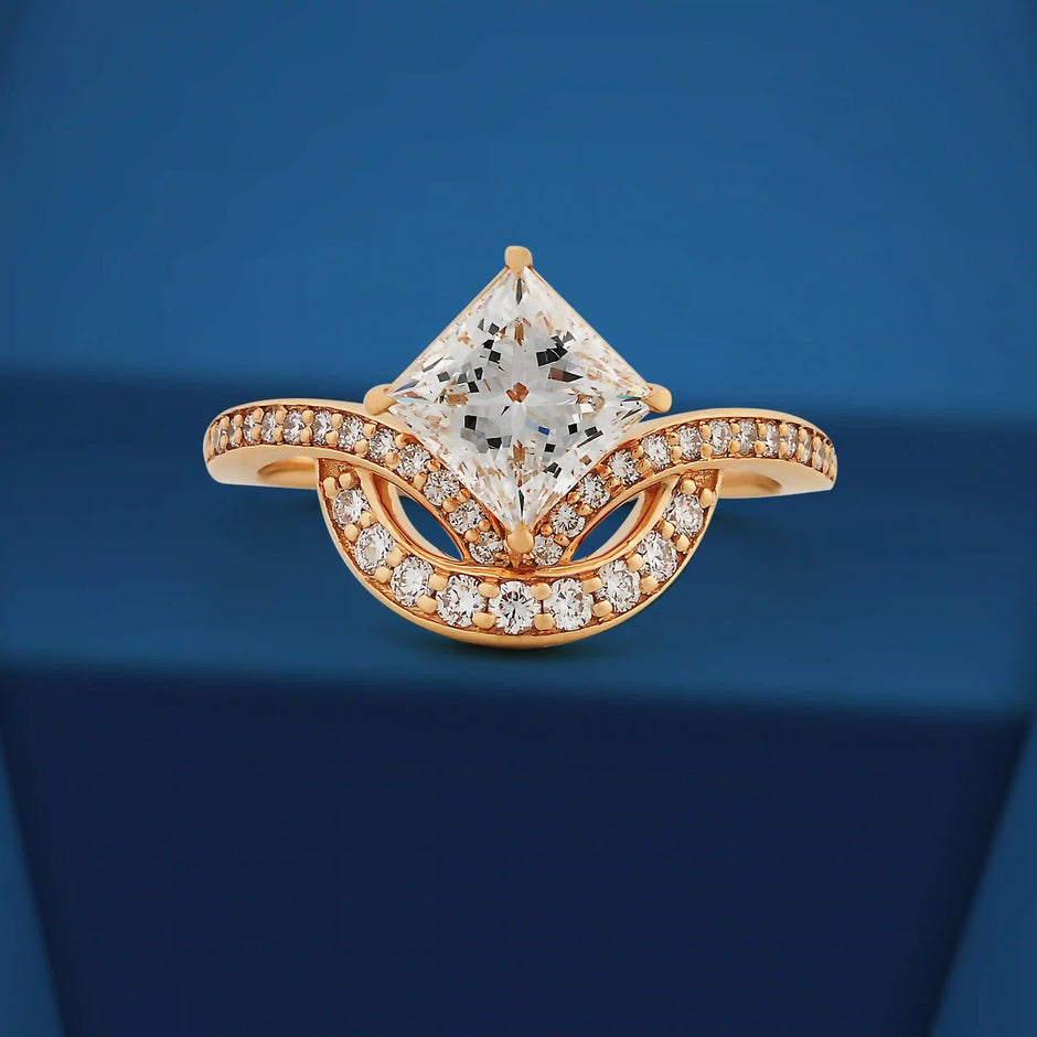 Virelle Princess Chevron Crown Ring — front view