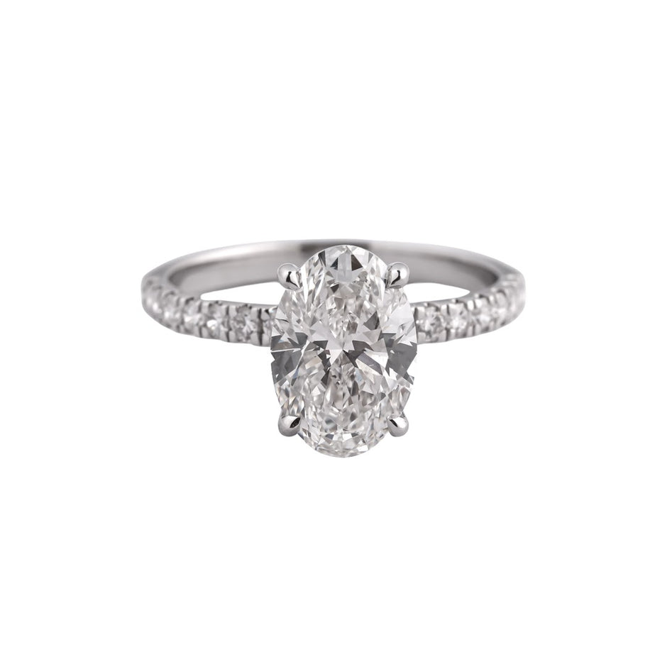Elysian Oval Pavé Solitaire Ring — view 1
