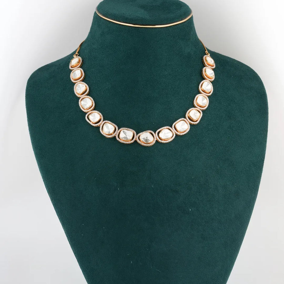 5.16 Ct Round Lab-Grown Diamond with Lab-Grown Colourstone Accents Necklace — view 1