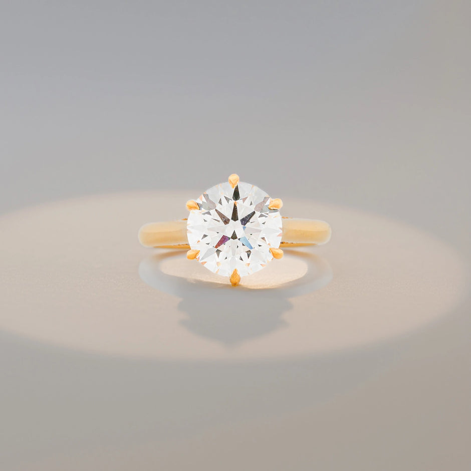 Neria Round Raised-Basket Solitaire Ring — front view