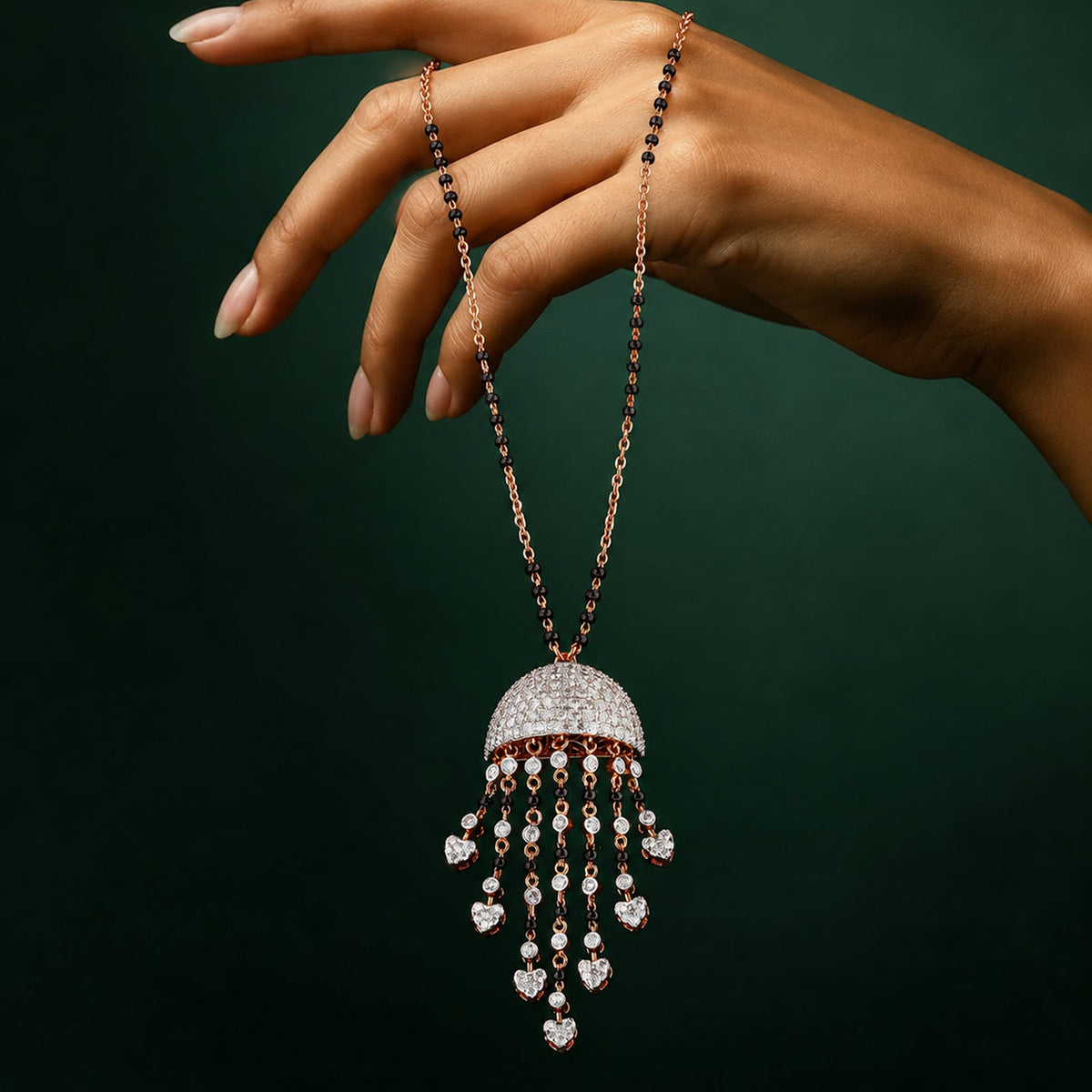 3.61 Carat Lab-Grown Diamond Mangalsutra with Colour Stones for Women - view 3