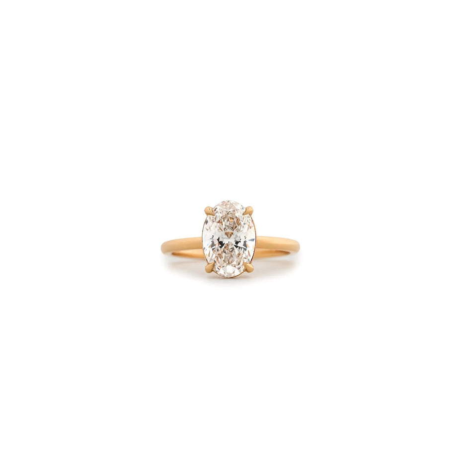 Serein Oval Four-Prong Solitaire Ring — front view