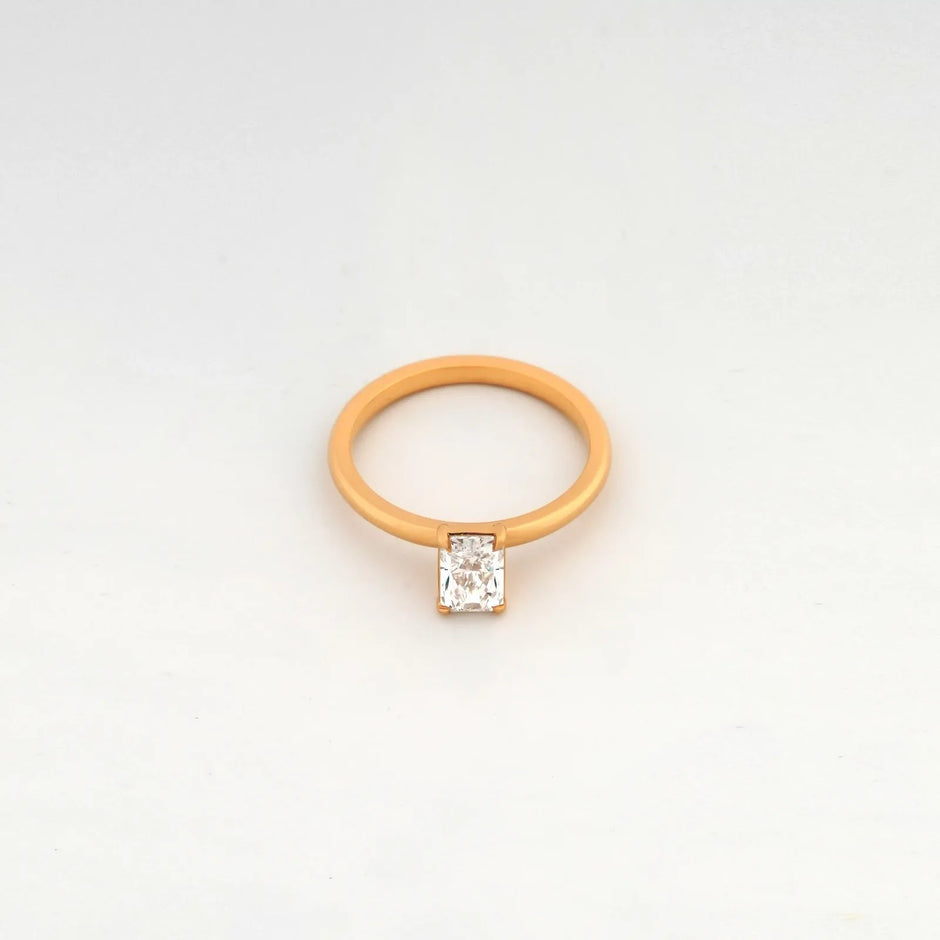 Aurelia Radiant Solitaire Ring — top view