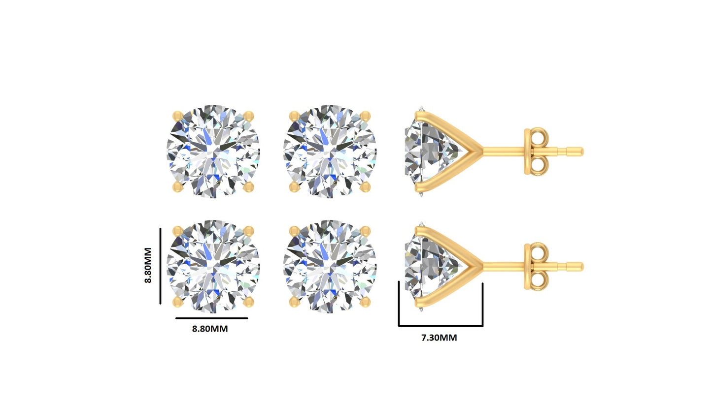 Classic Blissful Solitaire Lab Diamond Martini Studs Earrings