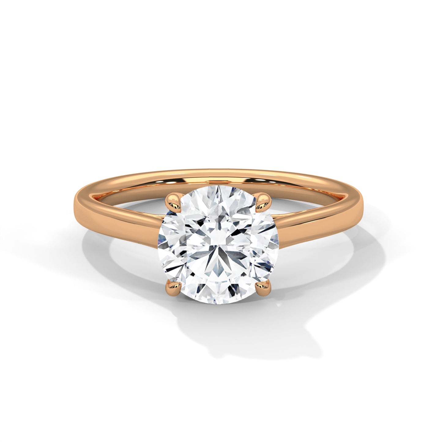 Solitaire 2 Carat Round Lab Diamond Engagement Ring