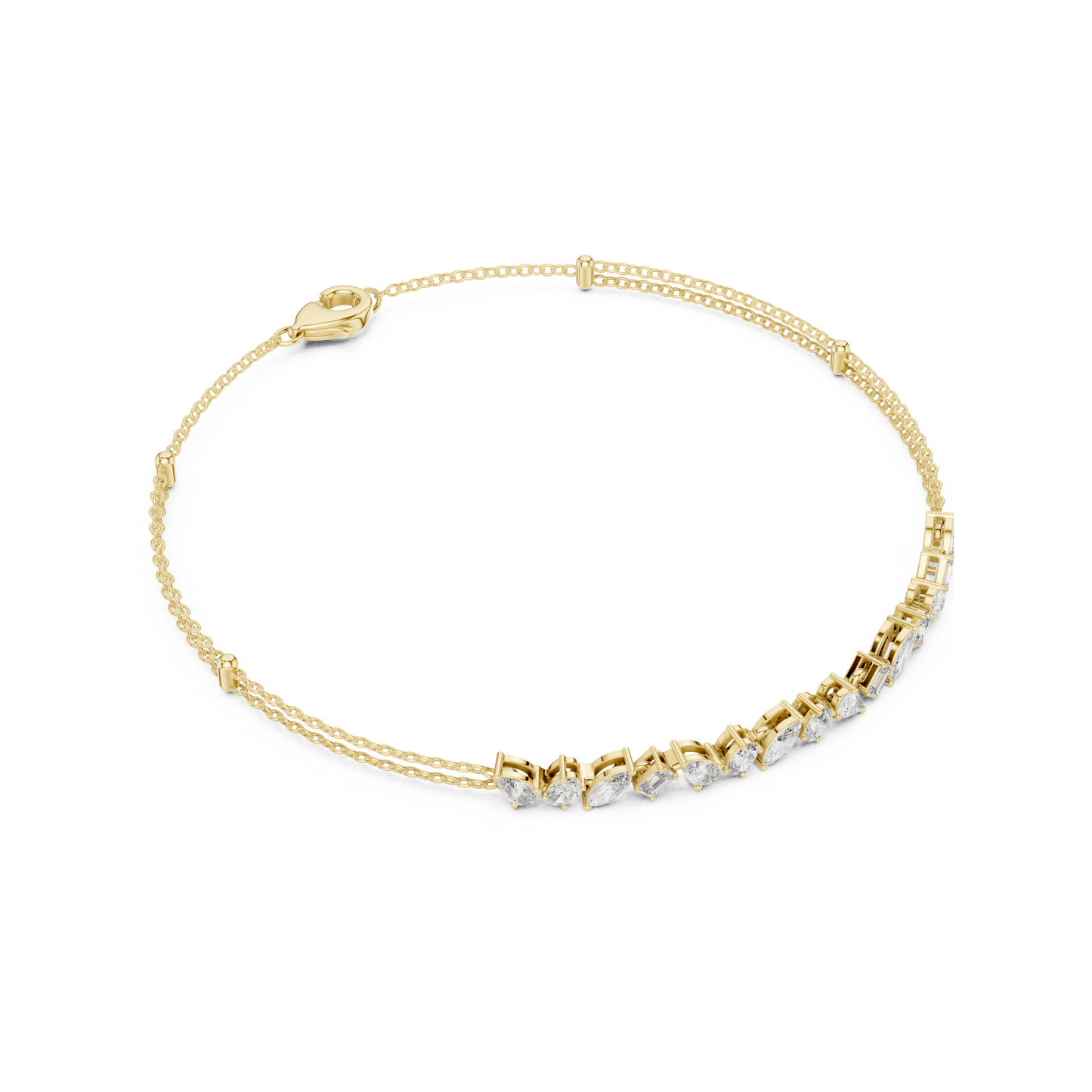 Timeless Bond Multi-Shape Lab Diamond Tennis Bracelet - A Token of Friendship & Luxury