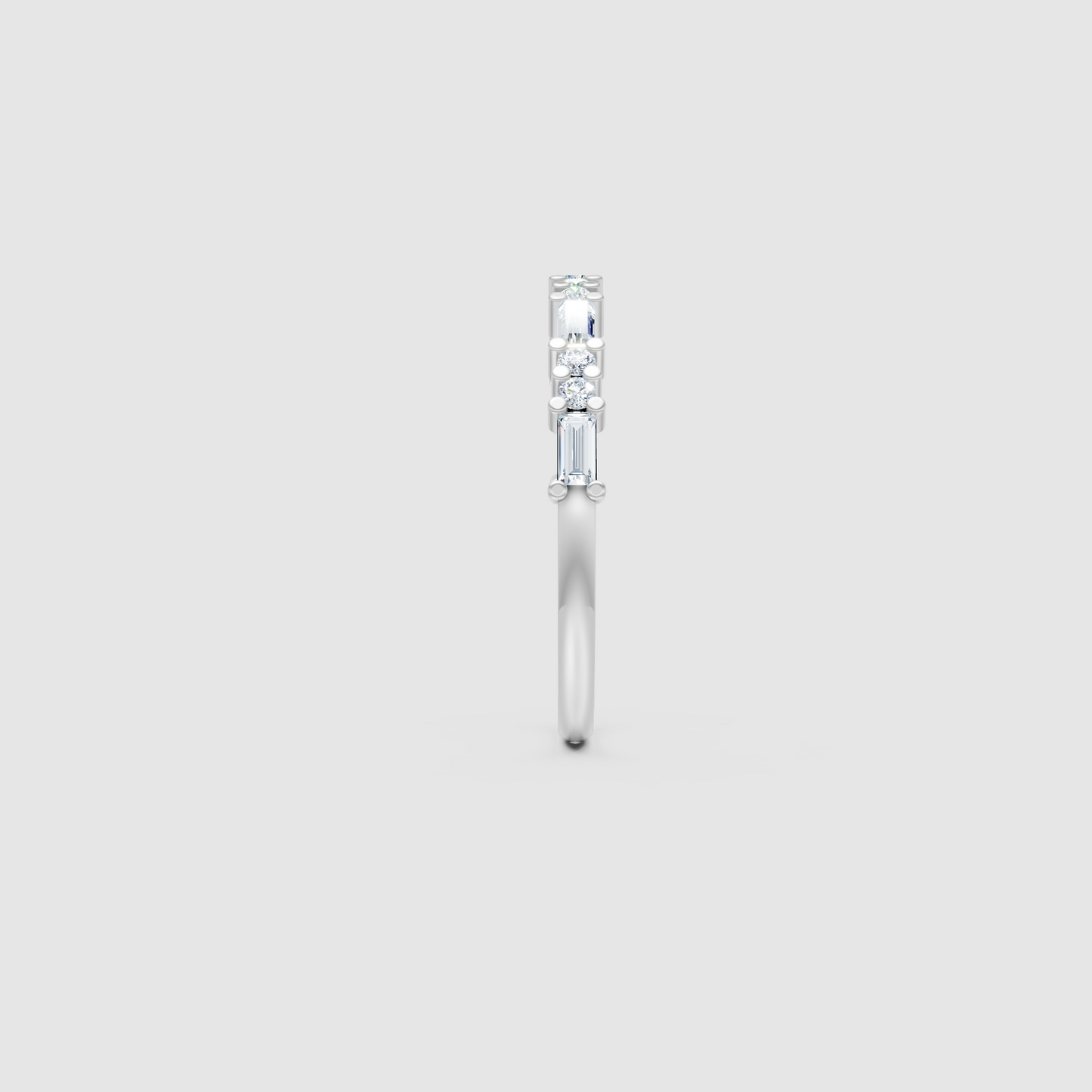 Baguette And Round Diamond Band – Lab Grown Diamond Finger Ring