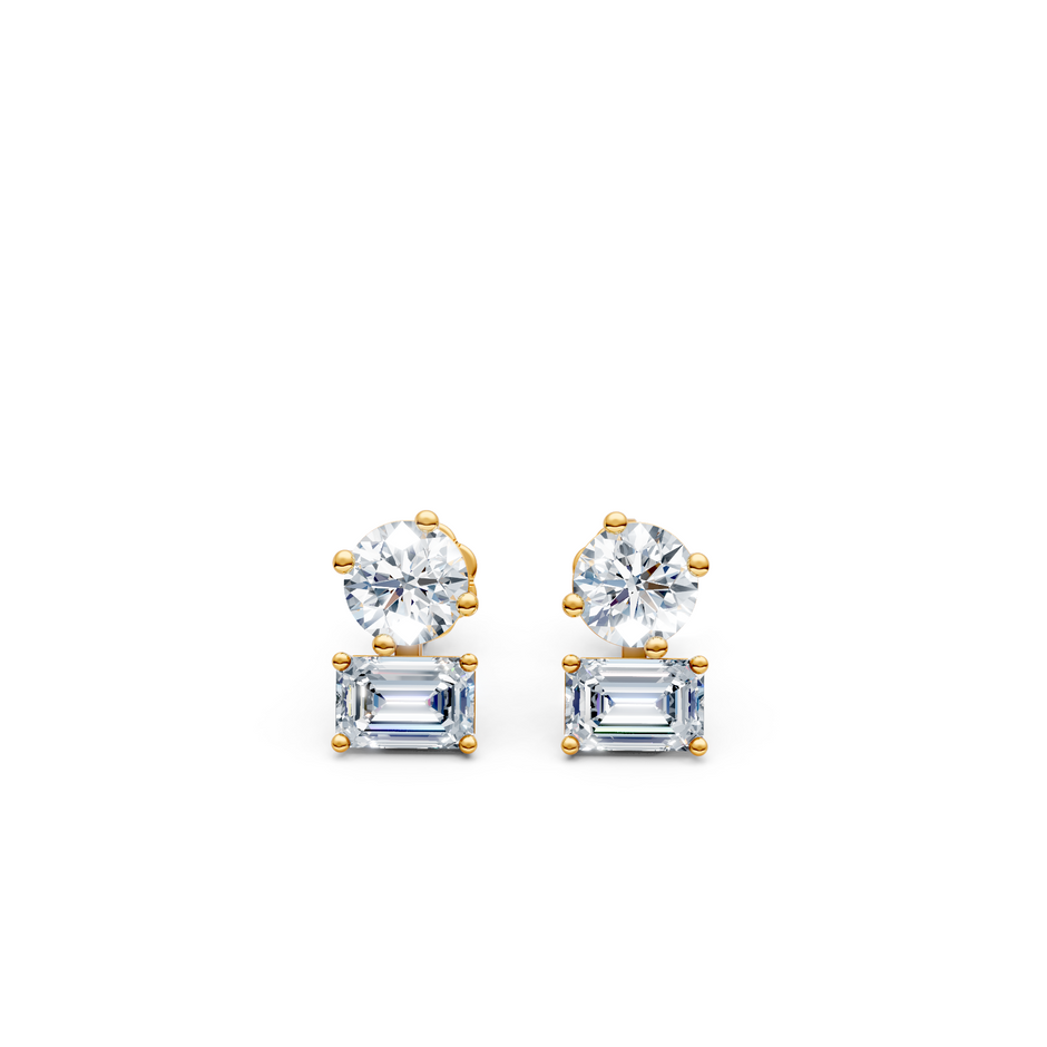 Shining Diva Duo Lab Diamond Studs Earrings