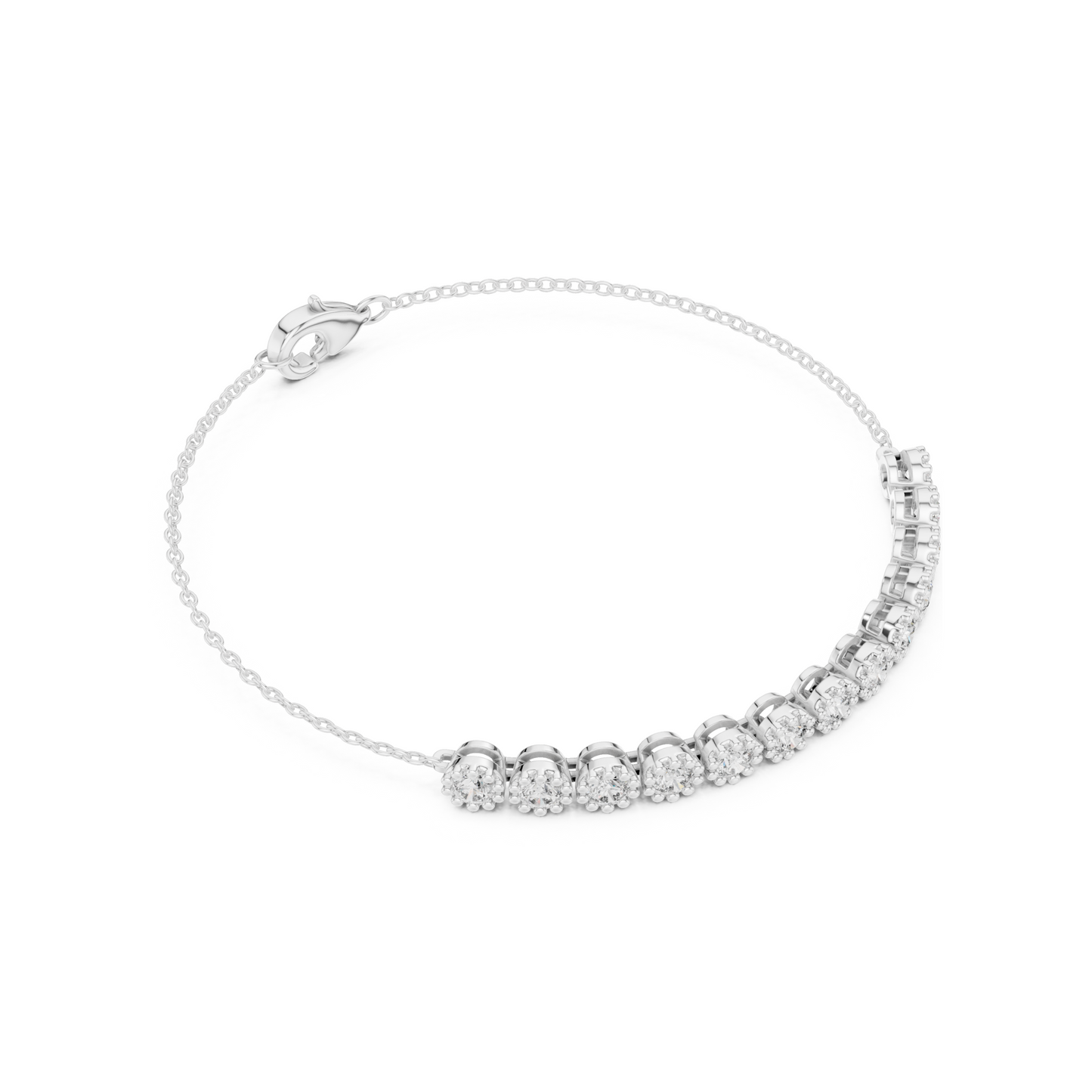 Office Chic Round Lab Diamond Tennis Chain Bracelet – Pocket-Friendly Luxury for Working Women