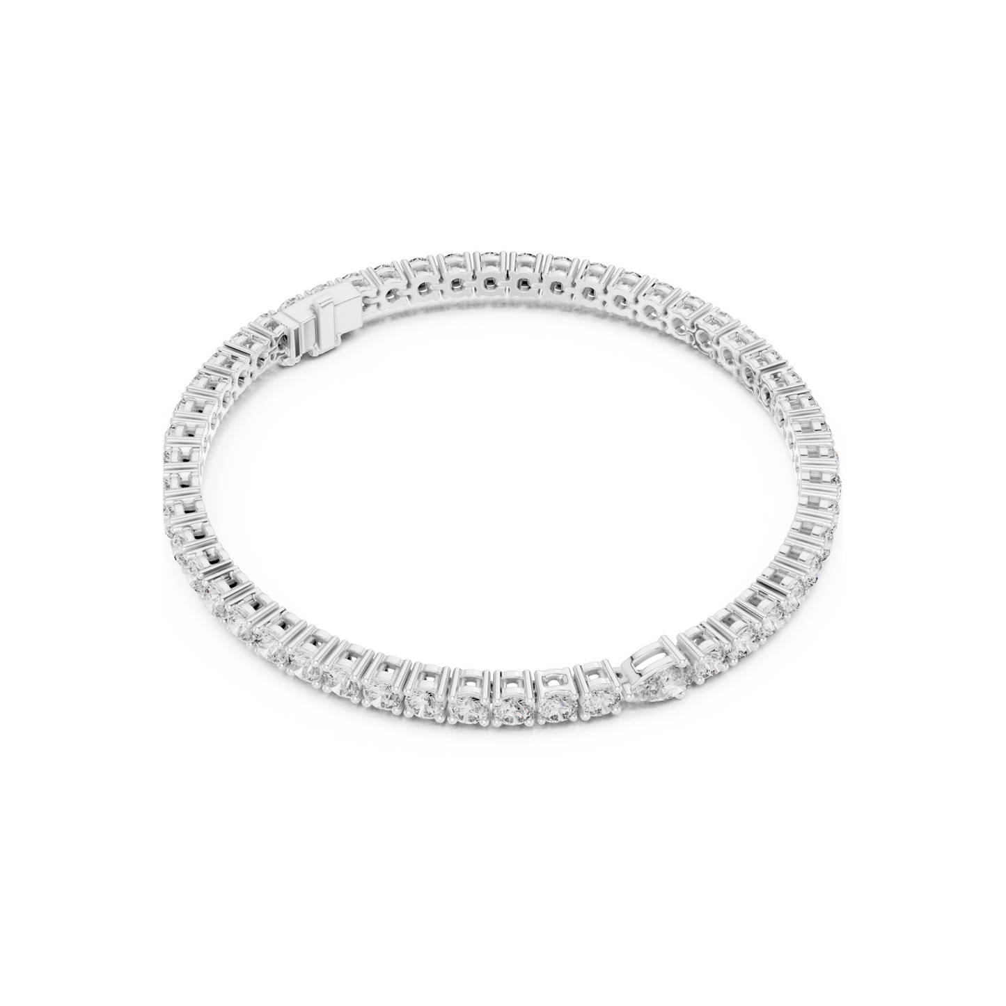 Classic Round Tennis Bracelet With Lab Diamonds