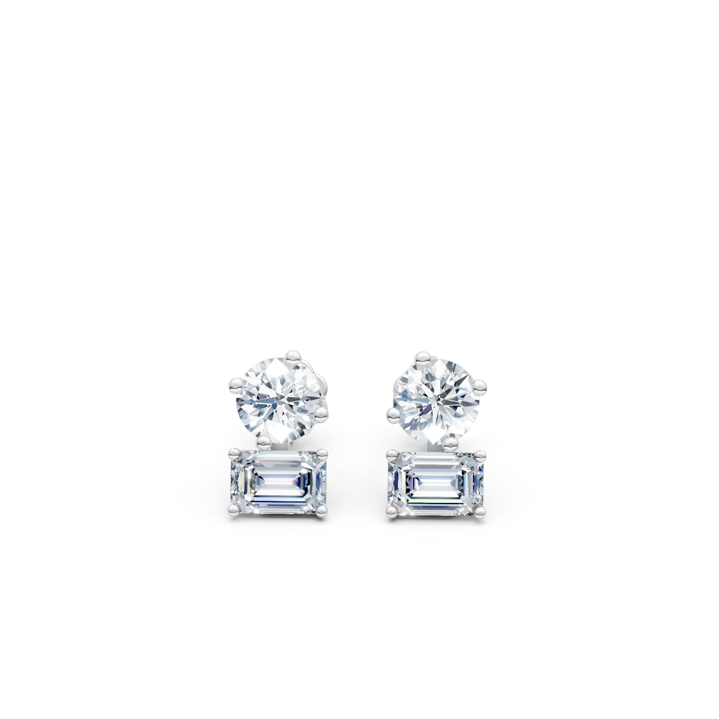 Shining Diva Duo Lab Diamond Studs Earrings