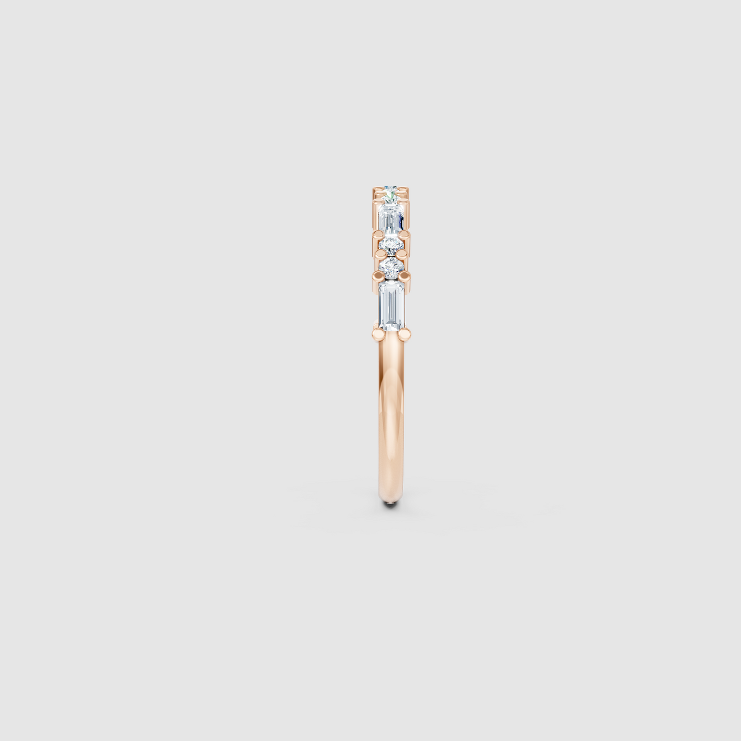 Baguette And Round Diamond Band – Lab Grown Diamond Finger Ring