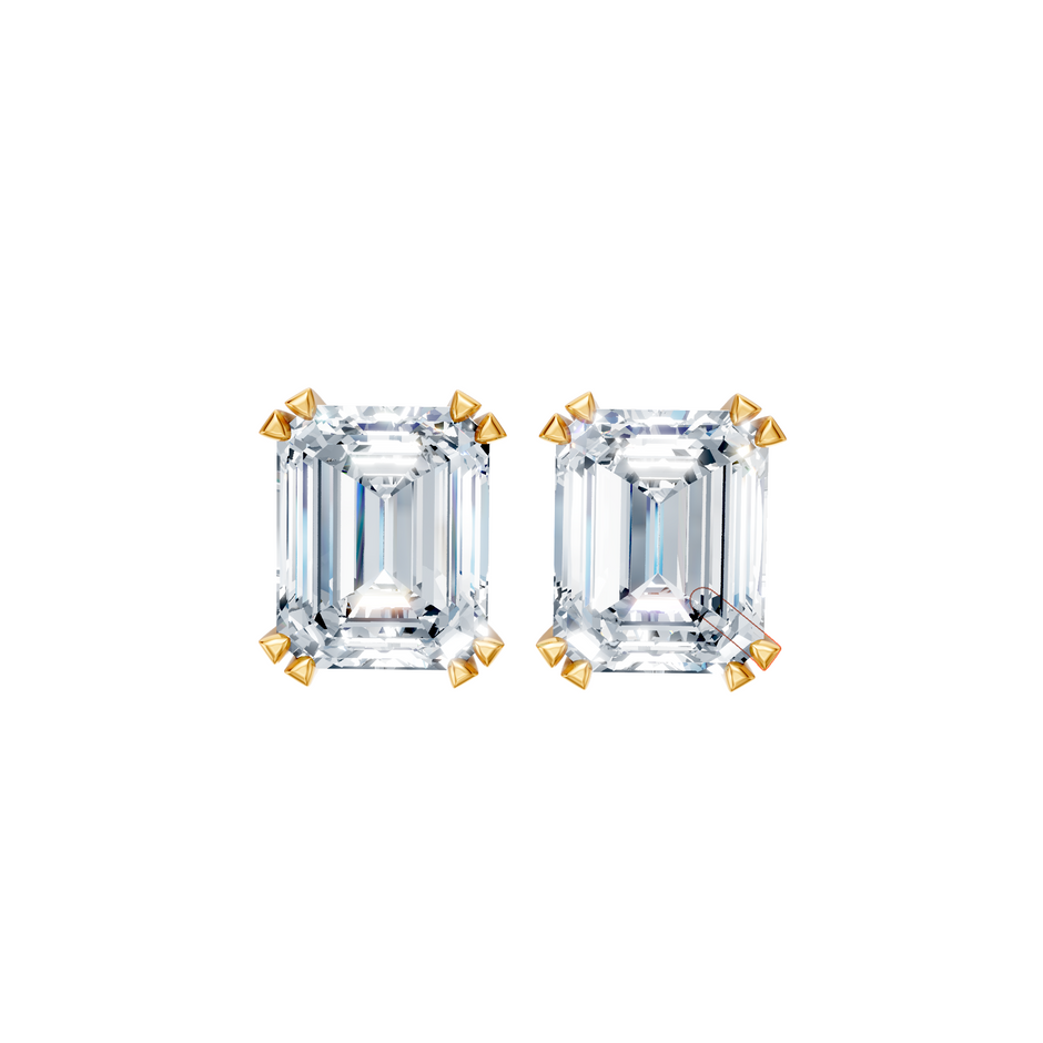 Forever Sparkle Timeless Emerald-Cut Lab Diamond Stud Earrings
