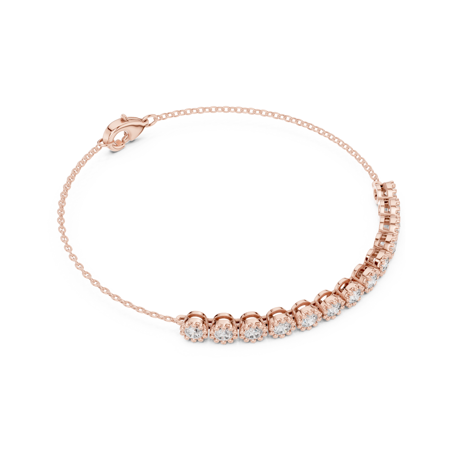 Office Chic Round Lab Diamond Tennis Chain Bracelet – Pocket-Friendly Luxury for Working Women