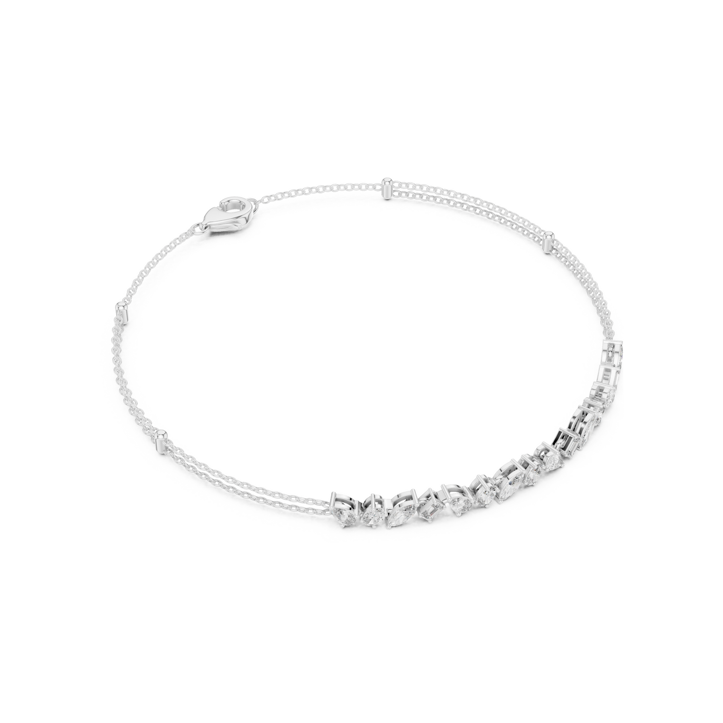 Timeless Bond Multi-Shape Lab Diamond Tennis Bracelet - A Token of Friendship & Luxury