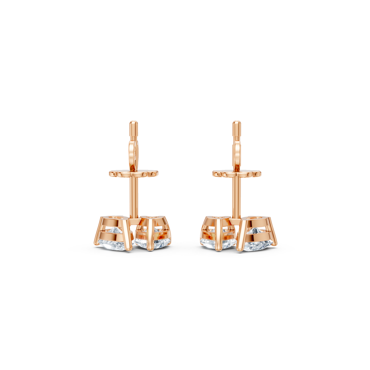 Heart & Pear Shaped Coupled Lab Diamond Studs Earring