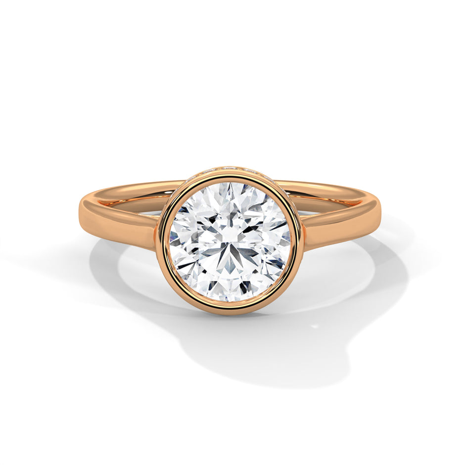 Cathedral Circlet 2 Carat Round Solitaire Lab Diamond Engagement Ring – view 2