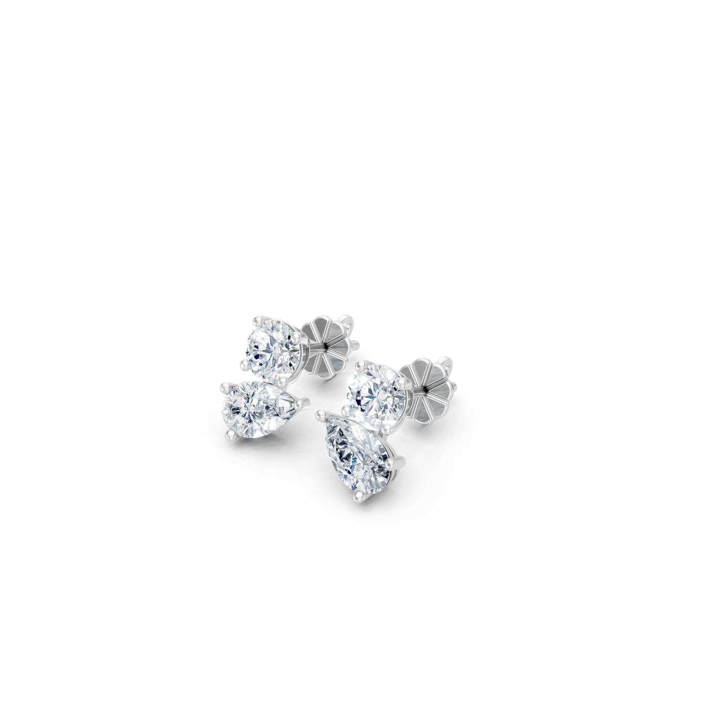 Premium Two Stone Chic Lab Diamond Earrings