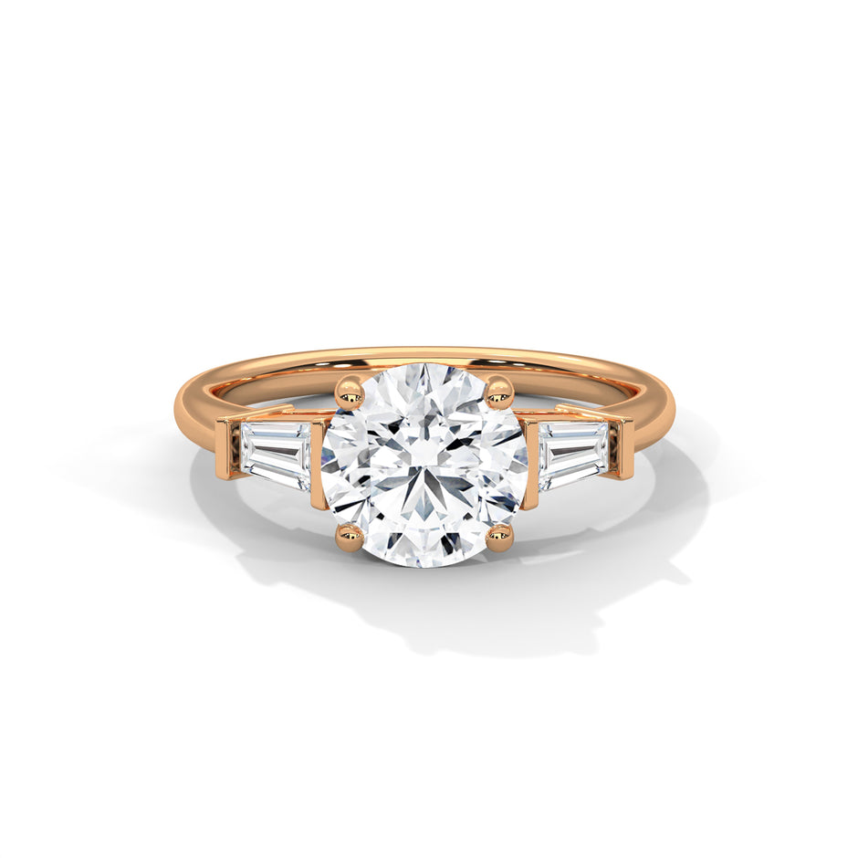 2 Carat Round Three Stone Lab Diamond Wedding Ring