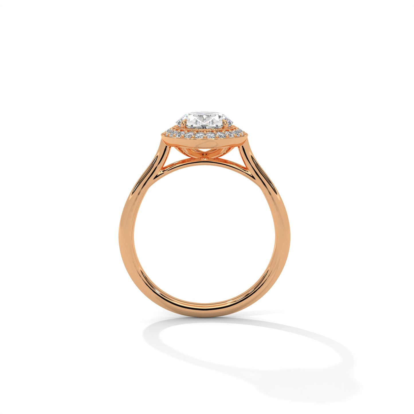2 Carat Oval Cut Solitaire Lab Diamond Halo Engagement Ring