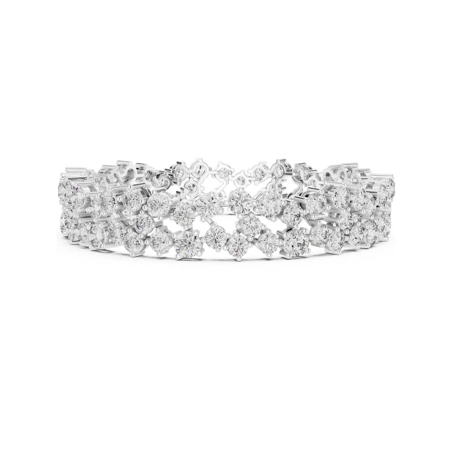 Stunning Layered Spark Lab Diamond Tennis Bracelet For Gorgeous Women