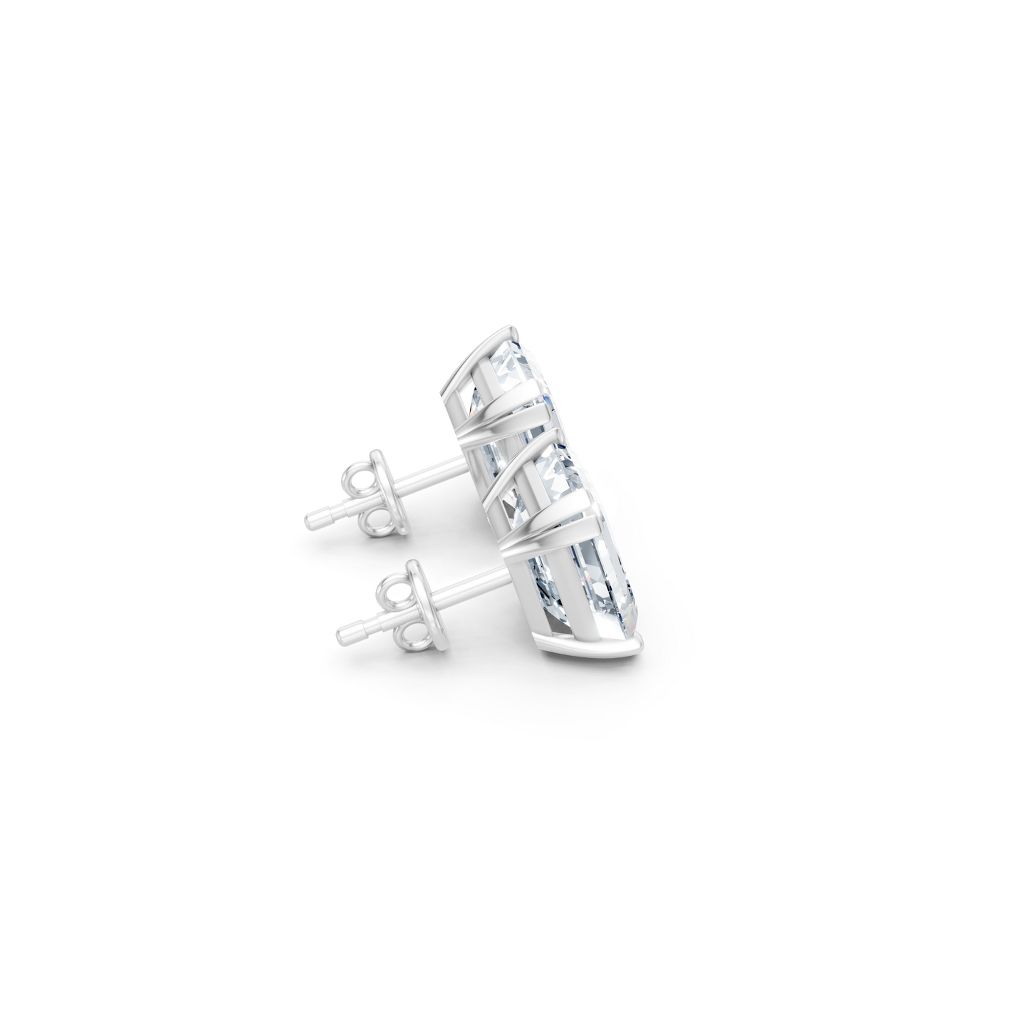 Forever Sparkle Timeless Emerald-Cut Lab Diamond Stud Earrings