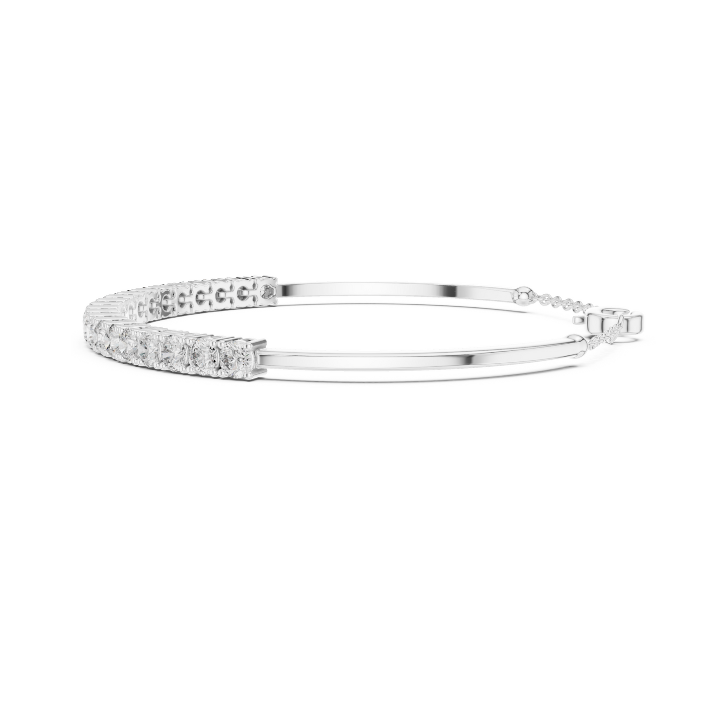 Idiom of Style And Budget Luxury Lab Diamond Tennis Bracelet With Chain For Office Wear