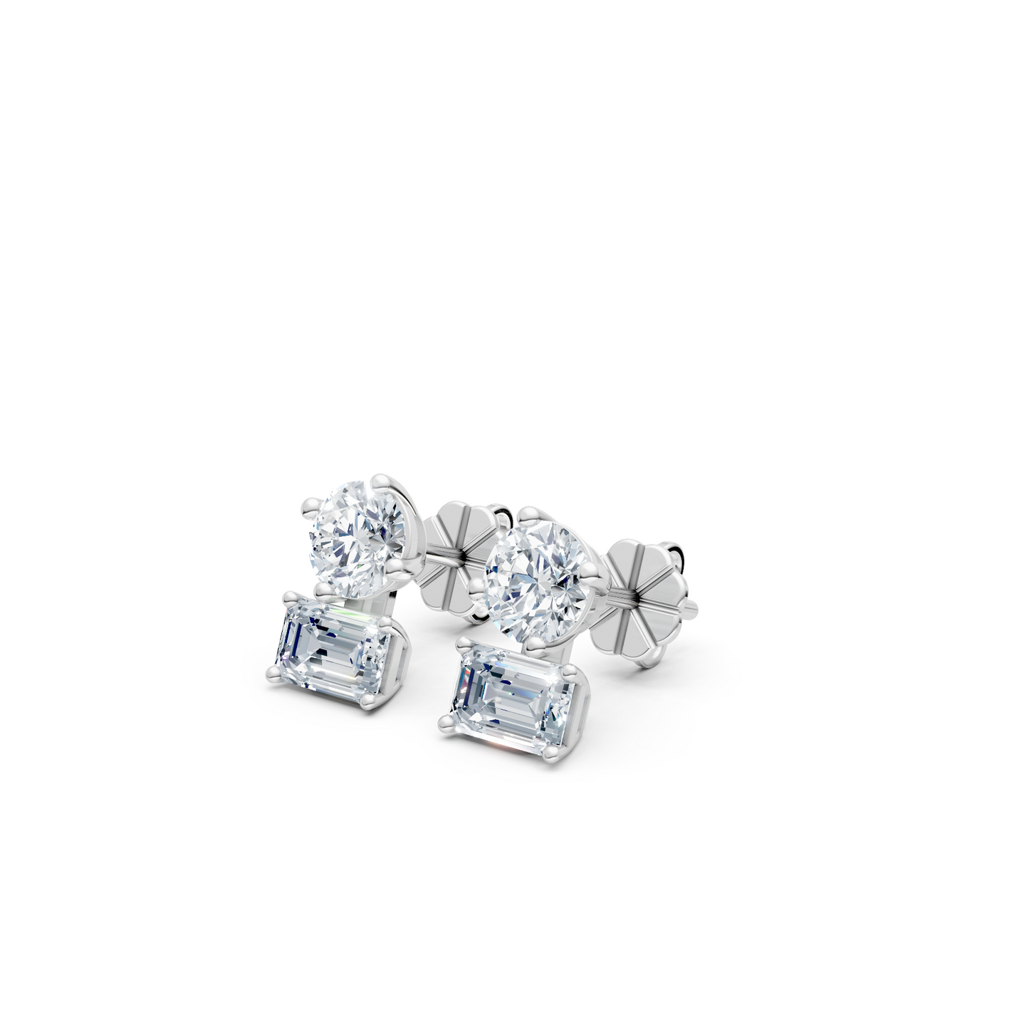 Shining Diva Duo Lab Diamond Studs Earrings