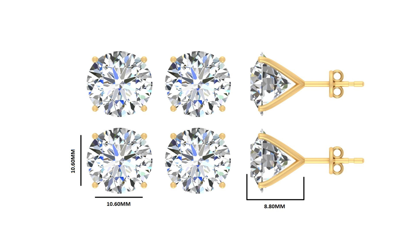 Classic Blissful Solitaire Lab Diamond Martini Studs Earrings