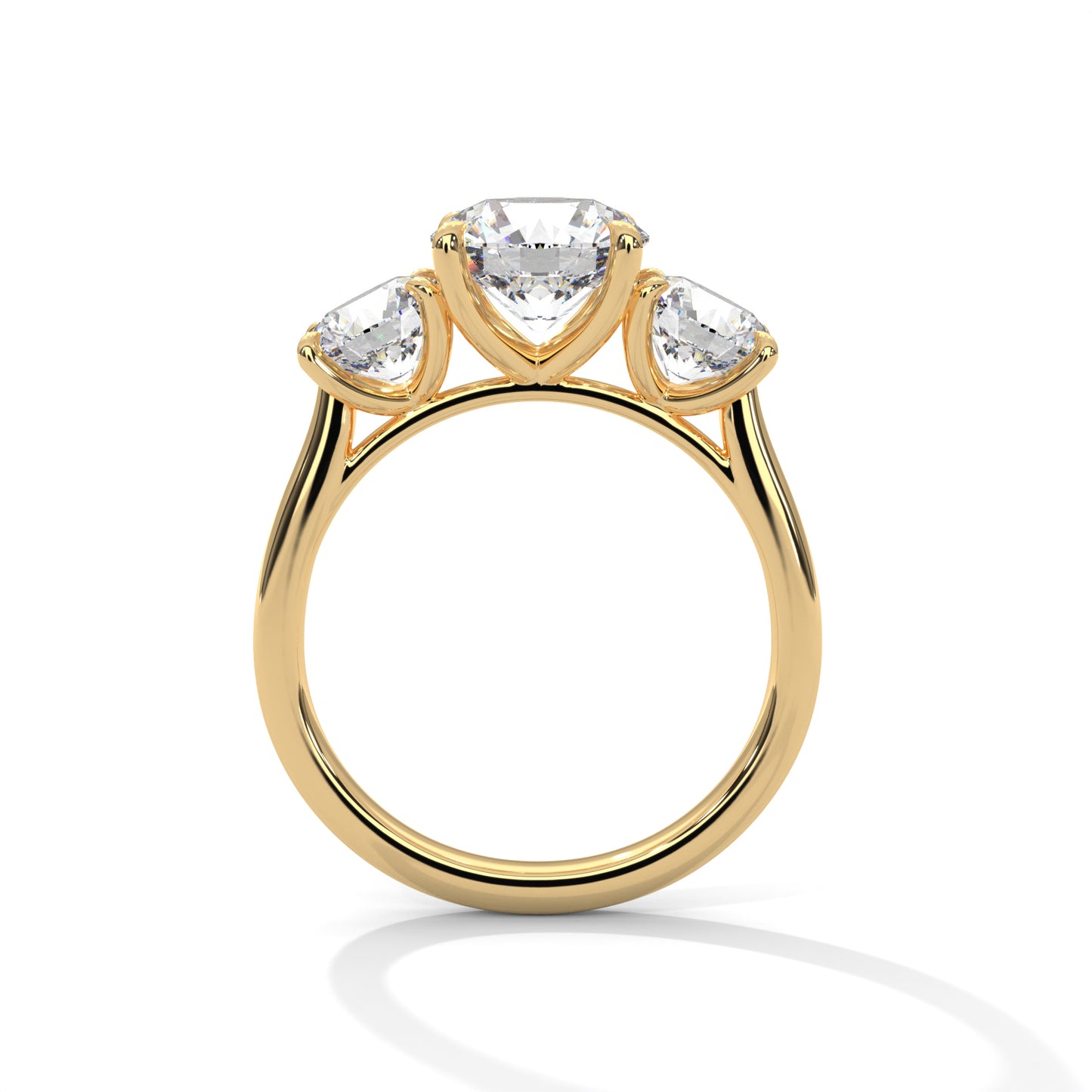 Three Stone 3.6 Carat Round Lab Diamond Engagement Ring For Women