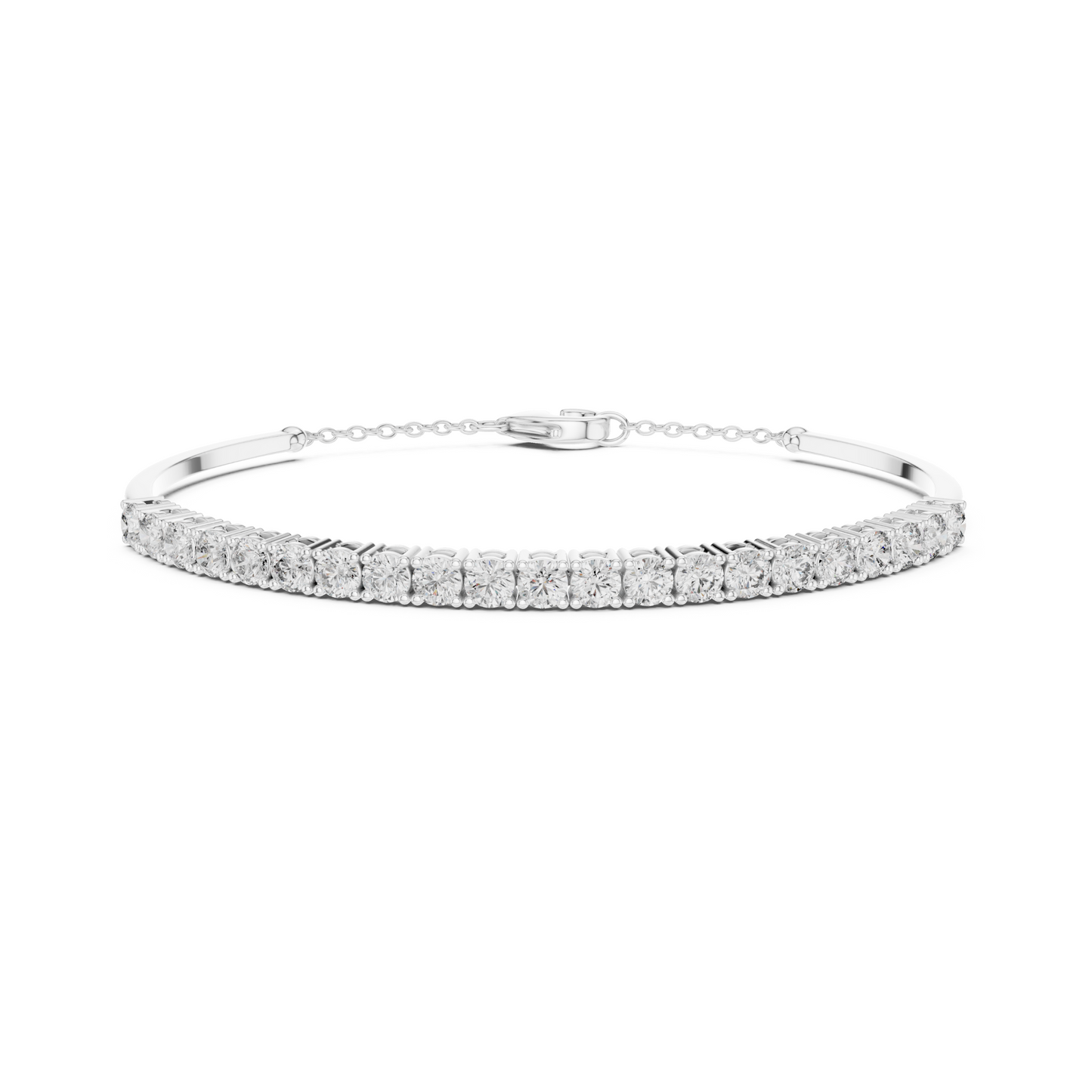 Idiom of Style And Budget Luxury Lab Diamond Tennis Bracelet With Chain For Office Wear