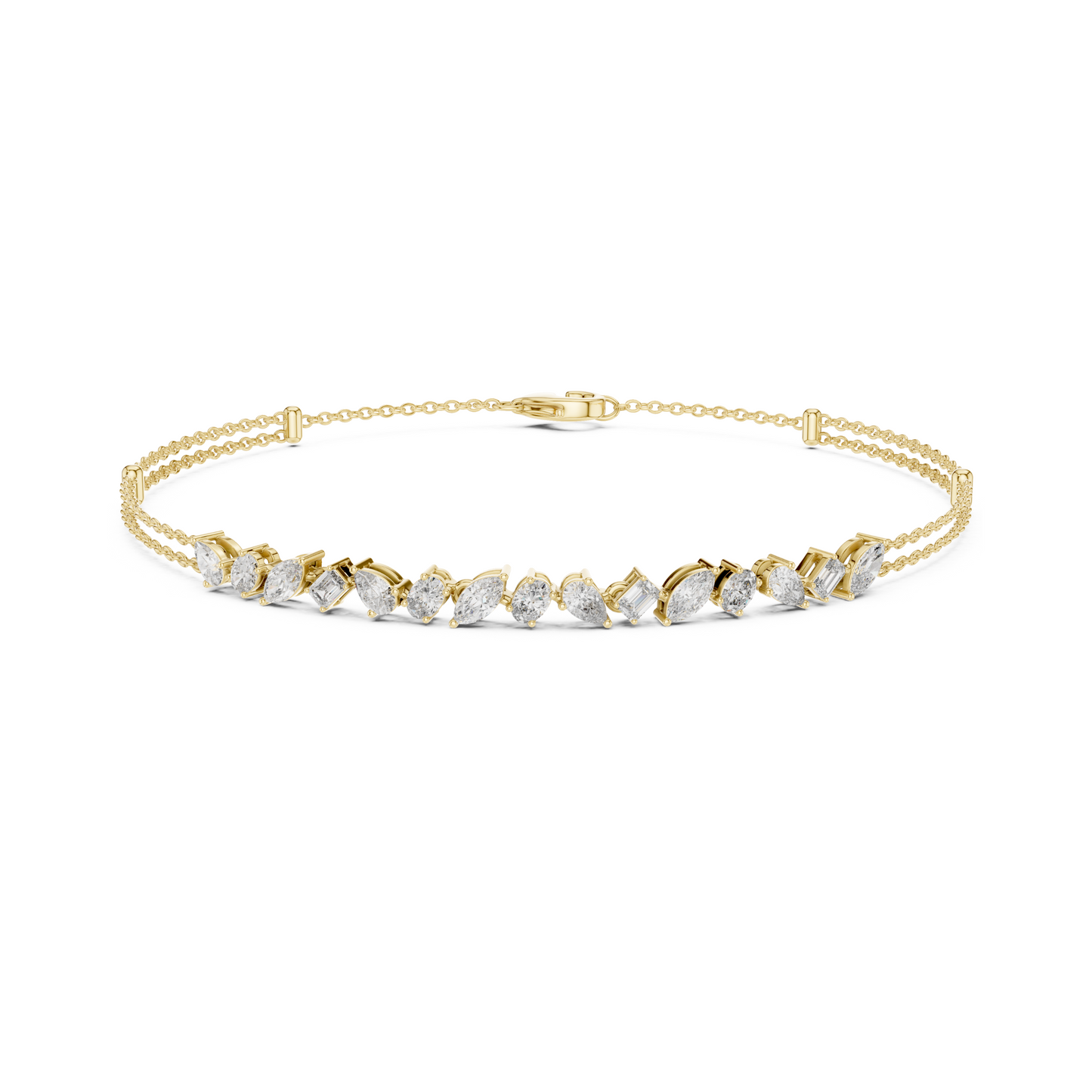 Timeless Bond Multi-Shape Lab Diamond Tennis Bracelet - A Token of Friendship & Luxury