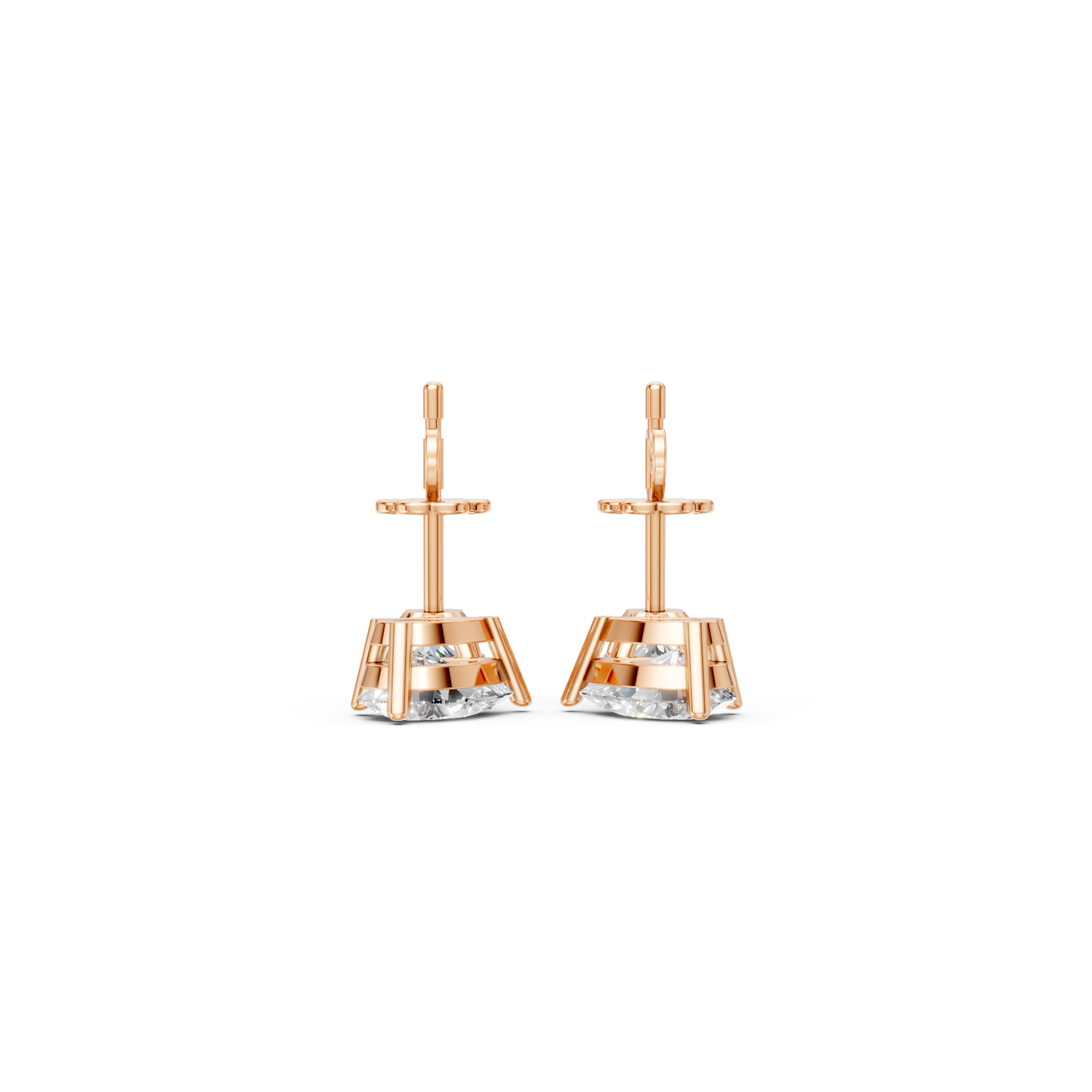 Premium Two Stone Chic Lab Diamond Earrings
