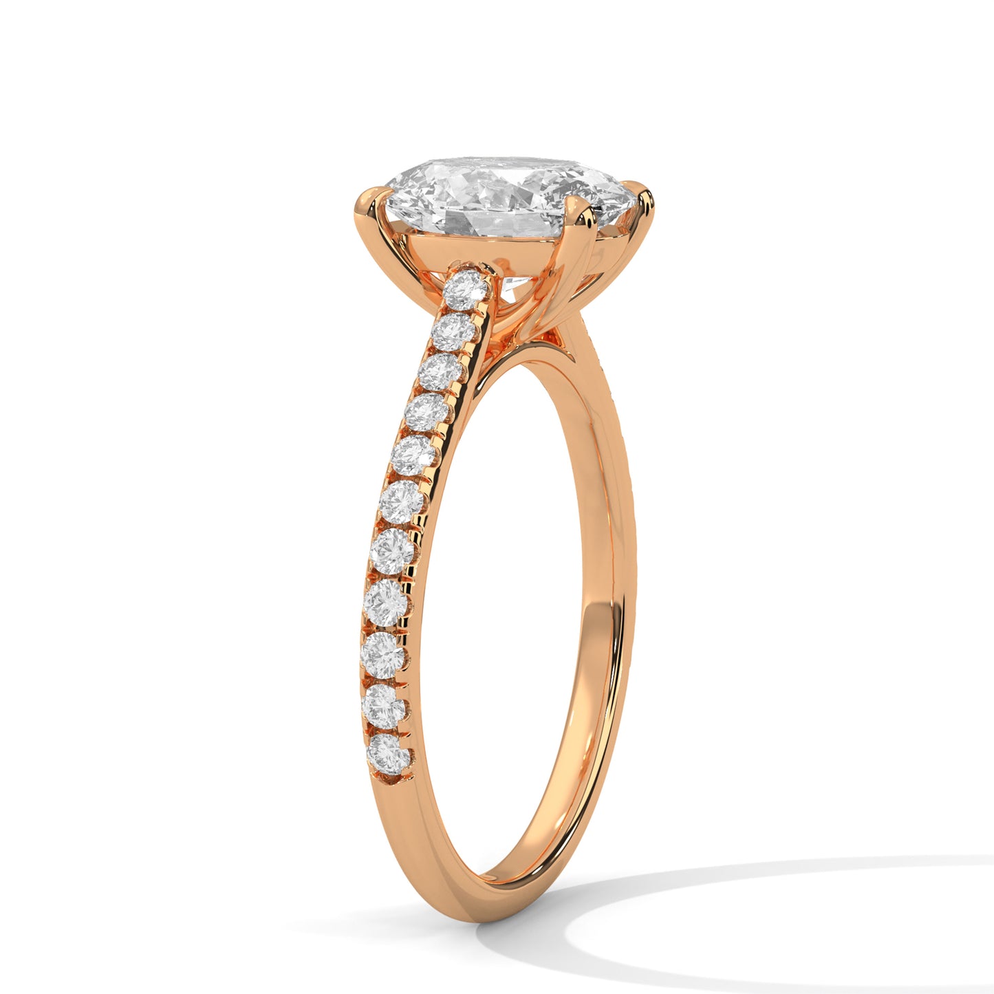 2 Carat Oval Shape Sparkling Lab Diamond Engagement Ring For Women