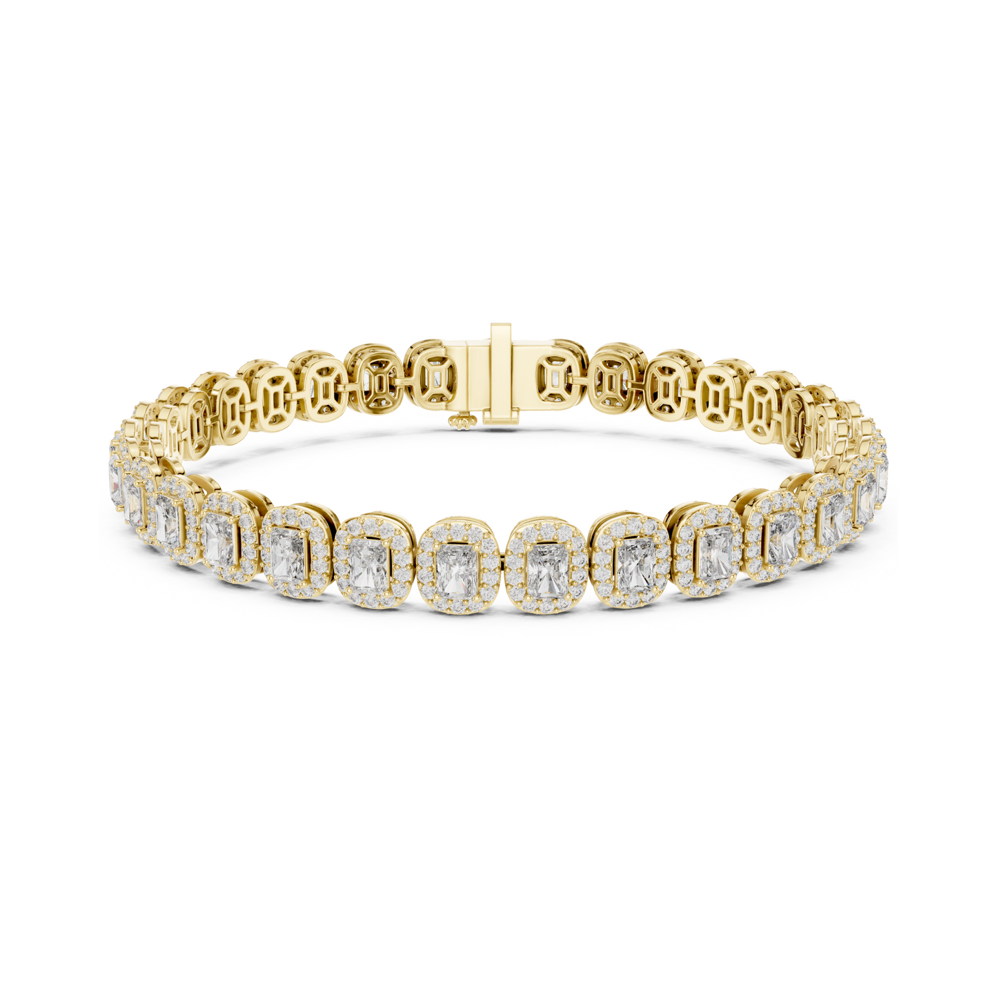 Graceful Glow Radiant Lab Diamond Halo Tennis Bracelet for Ladies of Positivity & Power