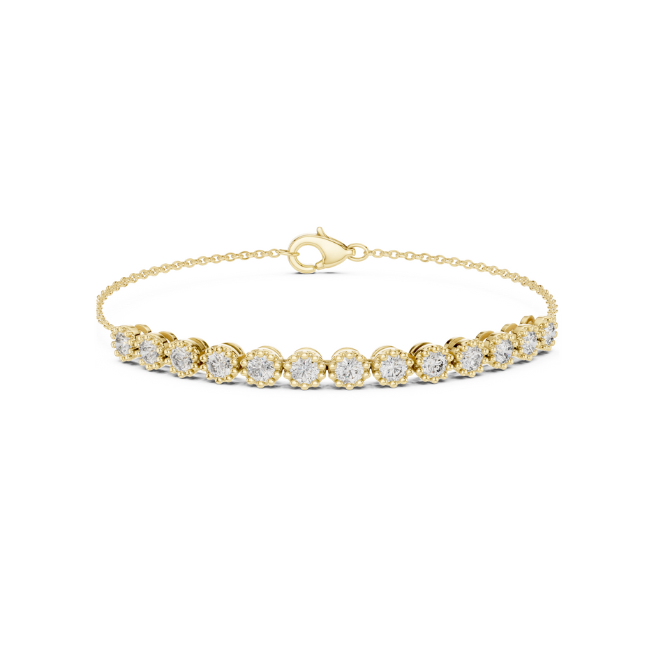 Office Chic Round Lab Diamond Tennis Chain Bracelet – Pocket-Friendly Luxury for Working Women
