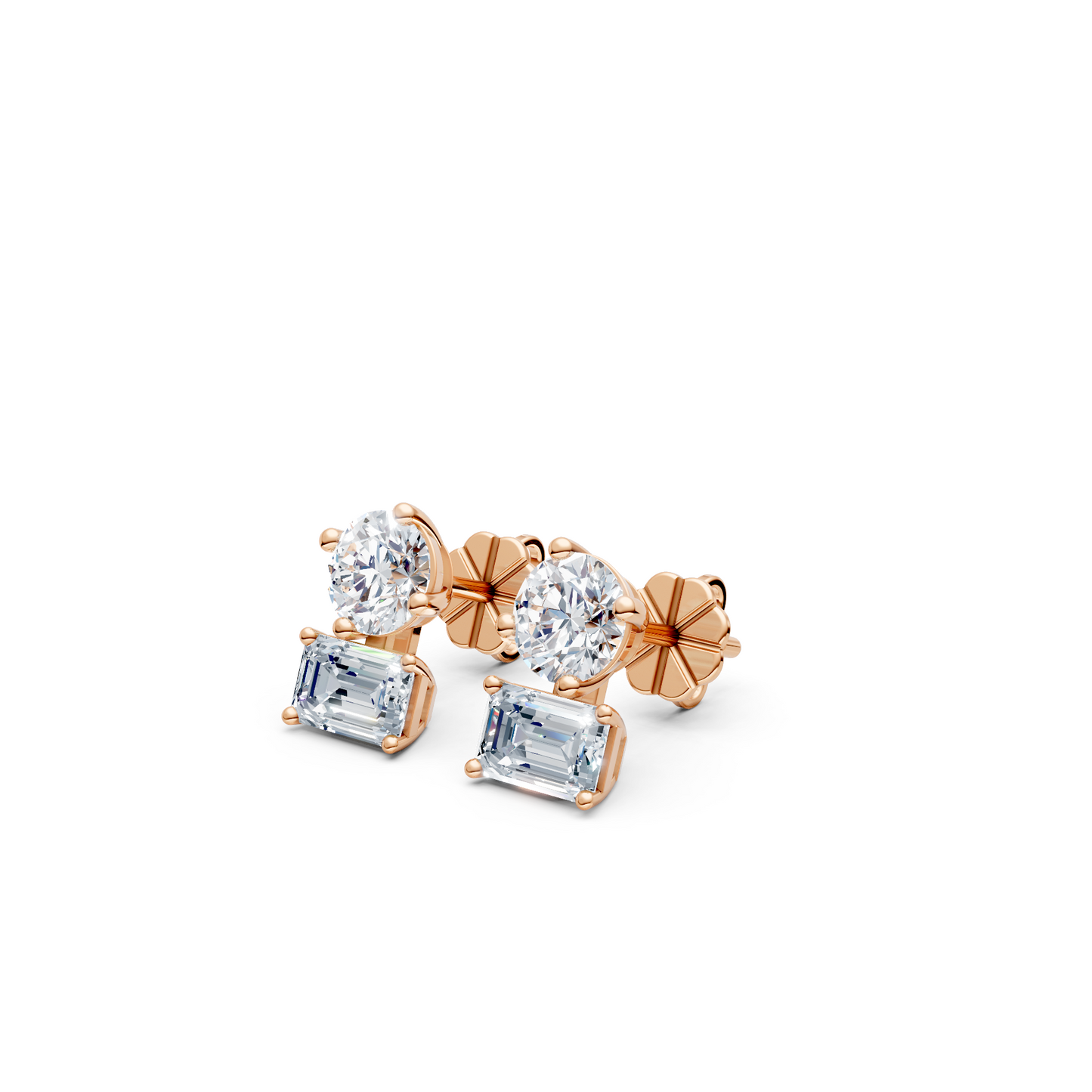 Shining Diva Duo Lab Diamond Studs Earrings