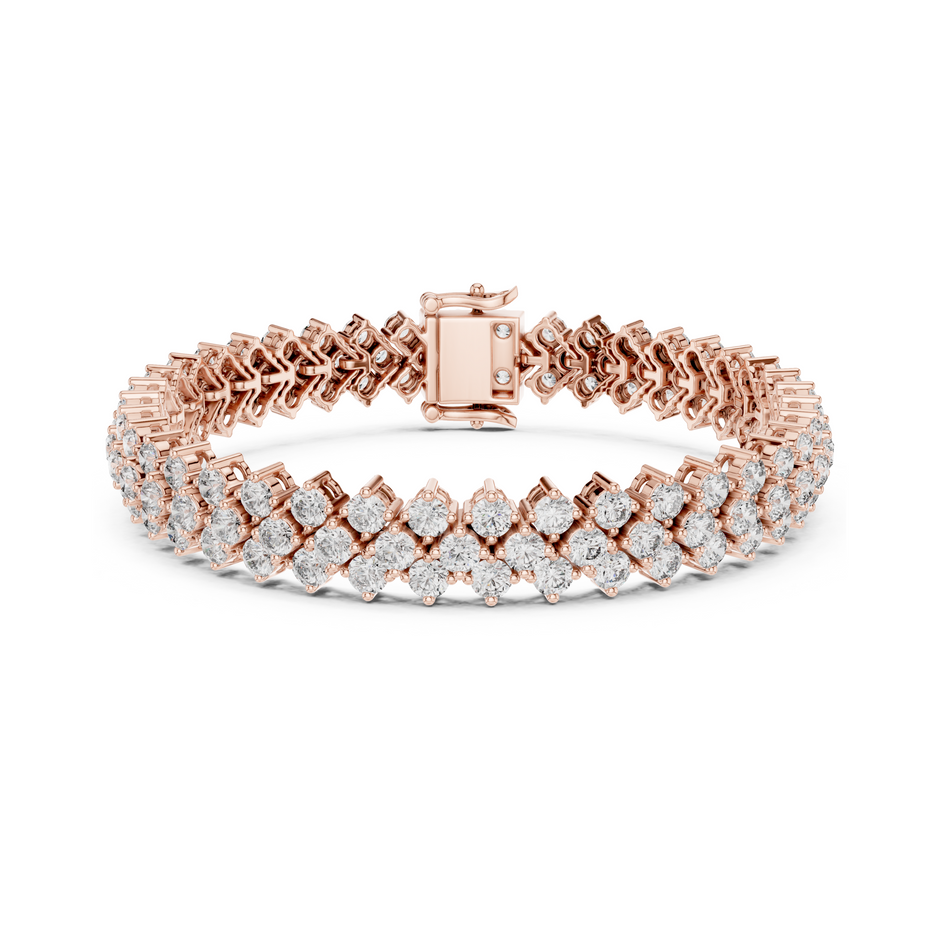 Iconic Prismatic Double Row Lab Diamond Festive Wear Tennis Bracelet for Women