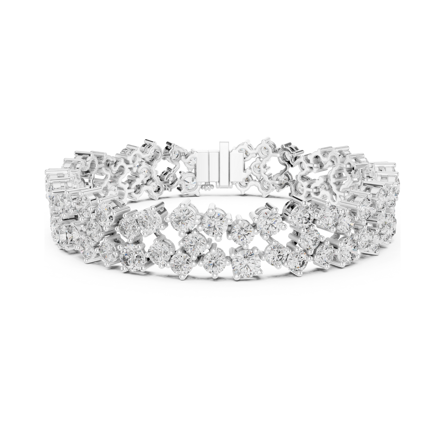 Stunning Layered Spark Lab Diamond Tennis Bracelet For Gorgeous Women