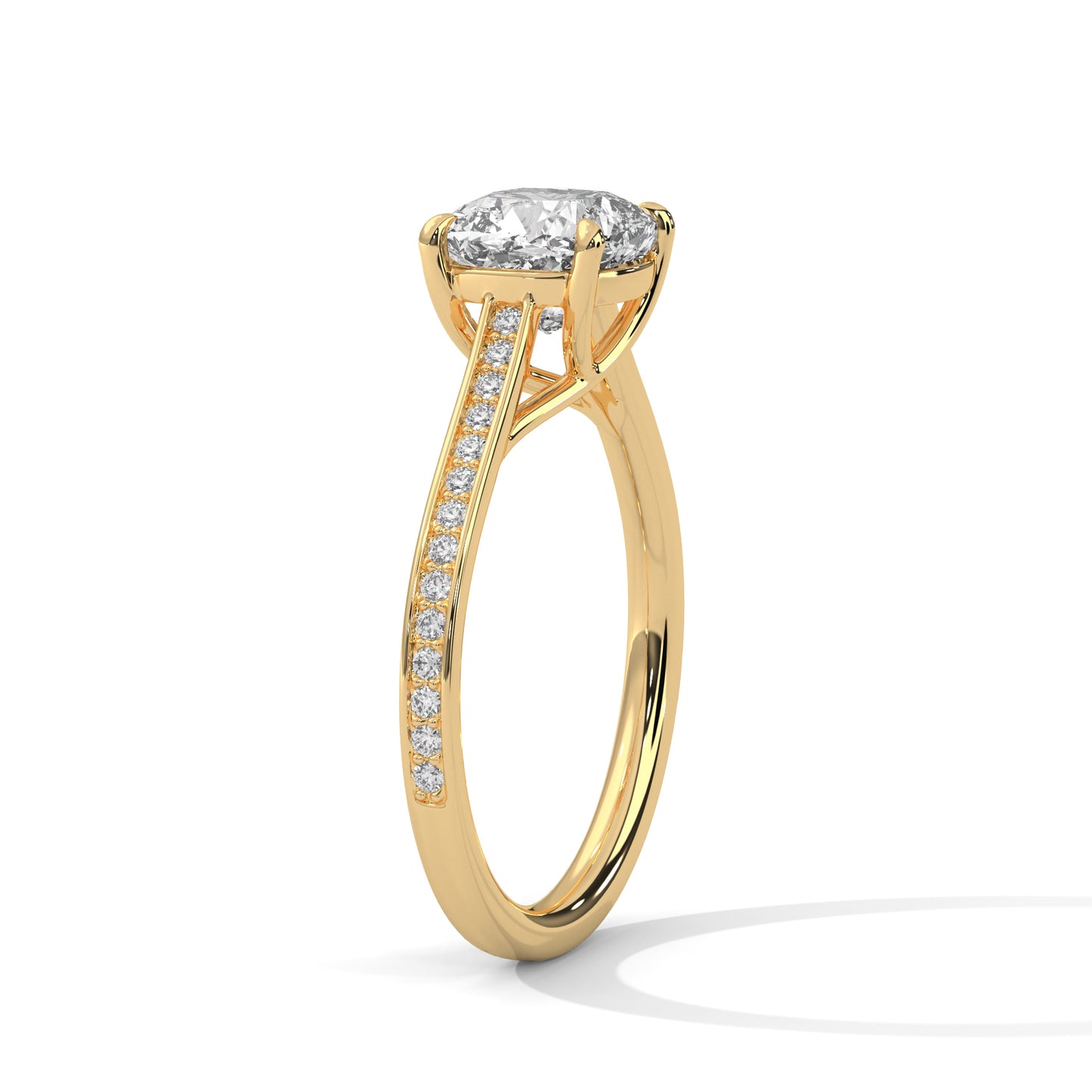 Seductive 2 Carat Cushion Solitaire Lab Diamond Ring