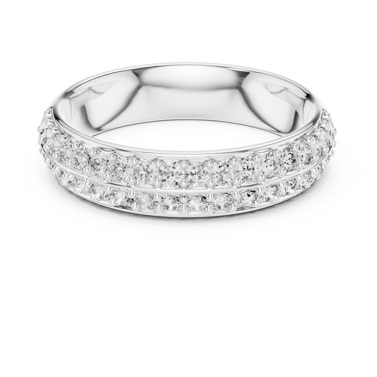 Dazzling Dual Row Lab Diamond Band Ring