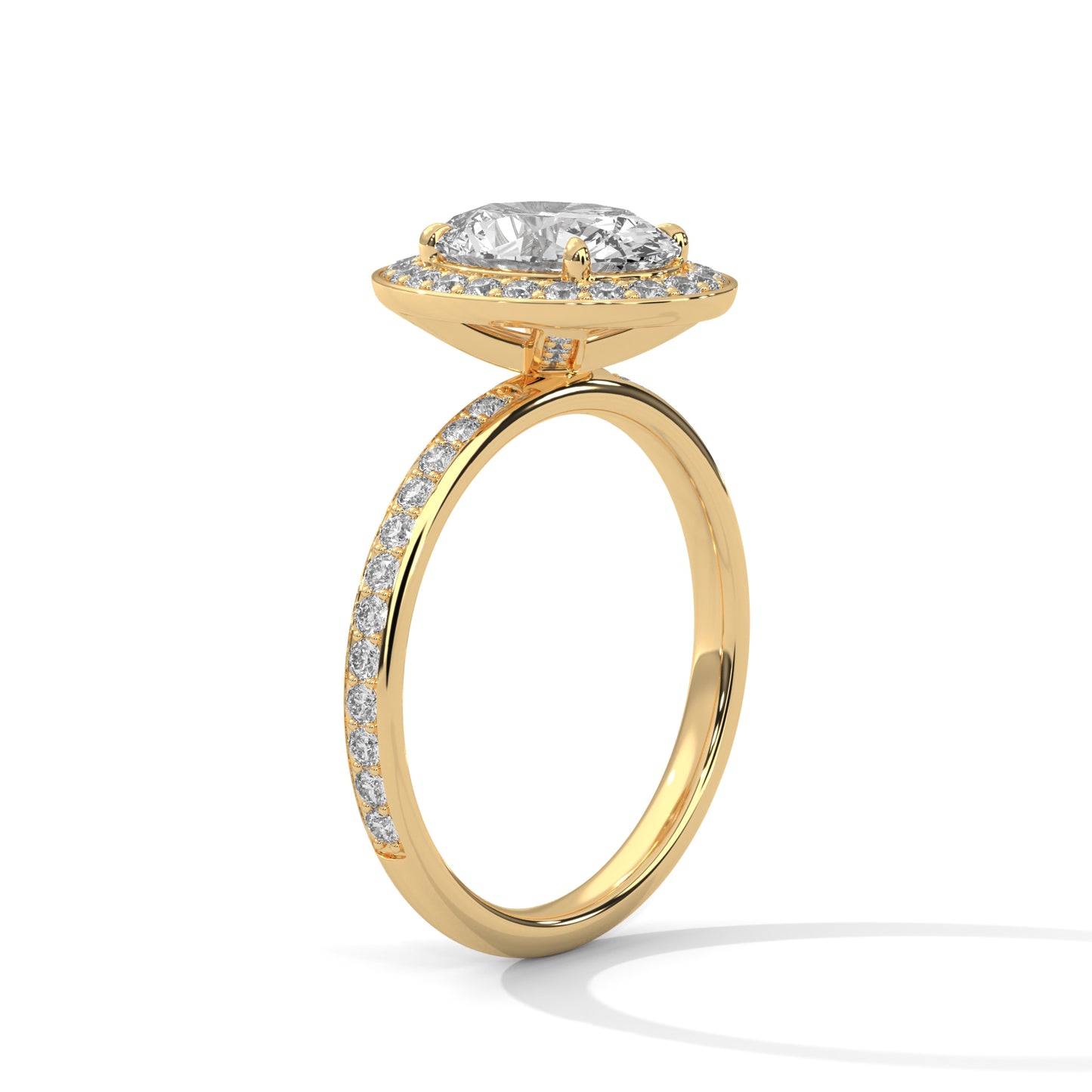 Oval Cut Classic Halo Engagement Ring For Women in 2 Carat Lab Diamond