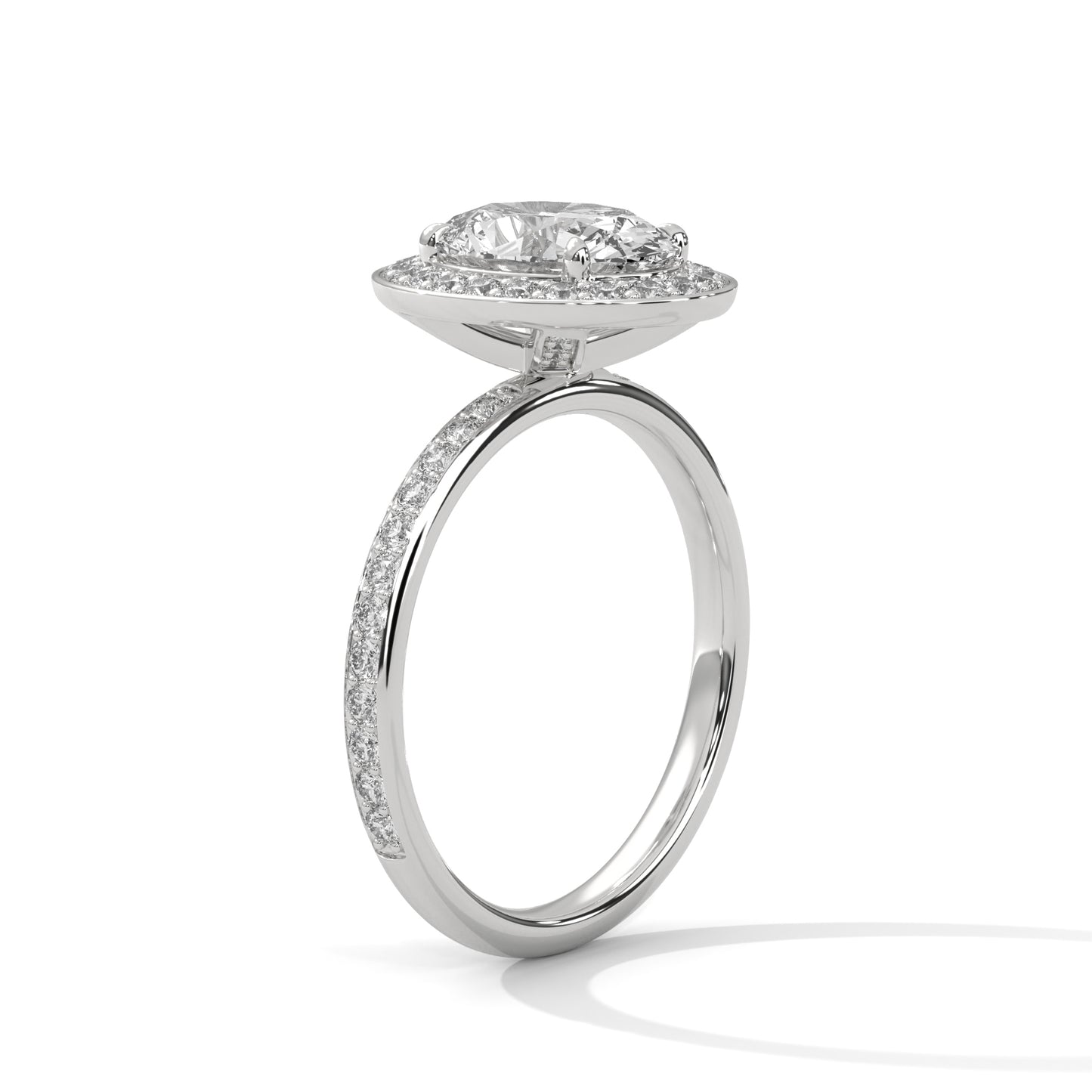 Oval Cut Classic Halo Engagement Ring For Women in 2 Carat Lab Diamond