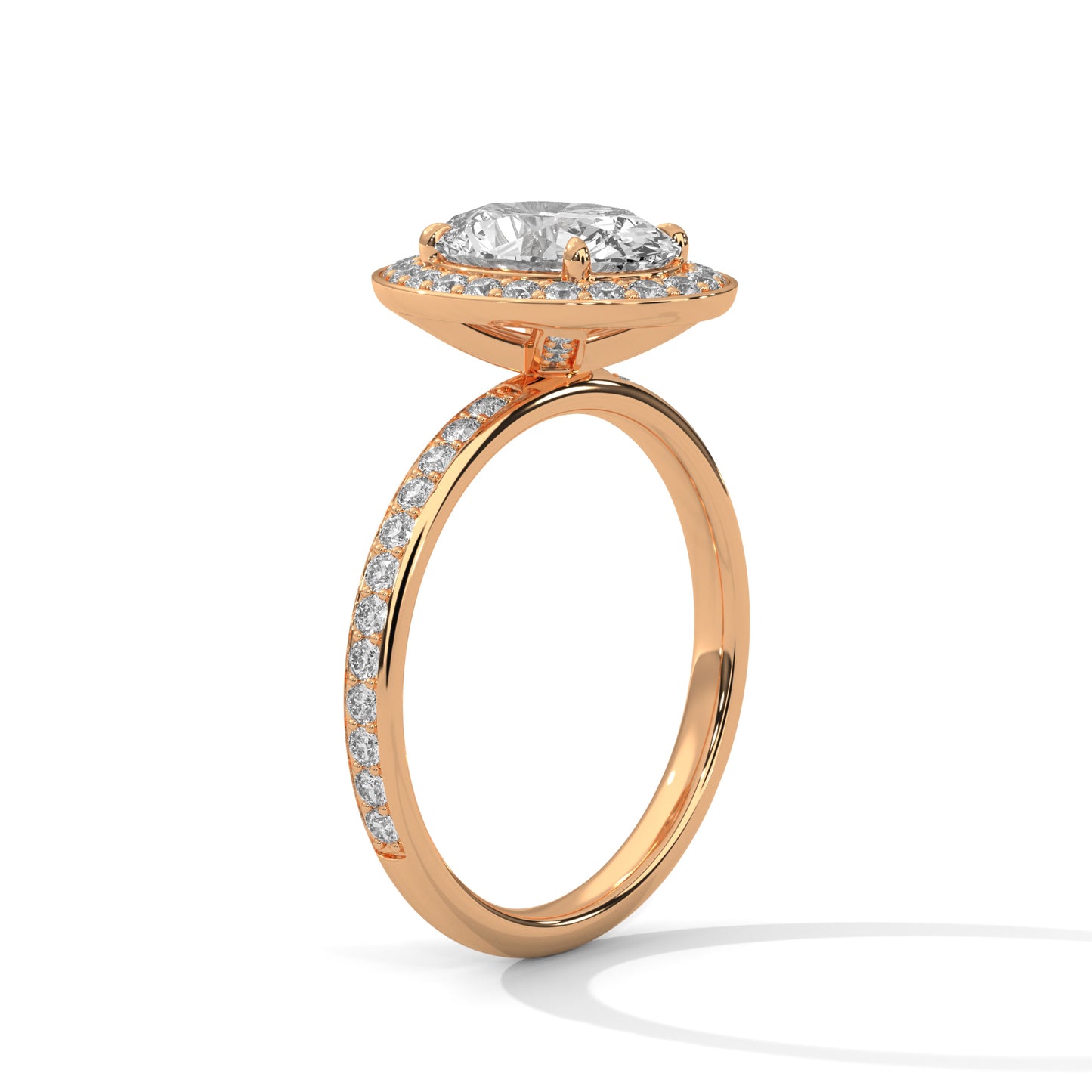 Oval Cut Classic Halo Engagement Ring For Women in 2 Carat Lab Diamond